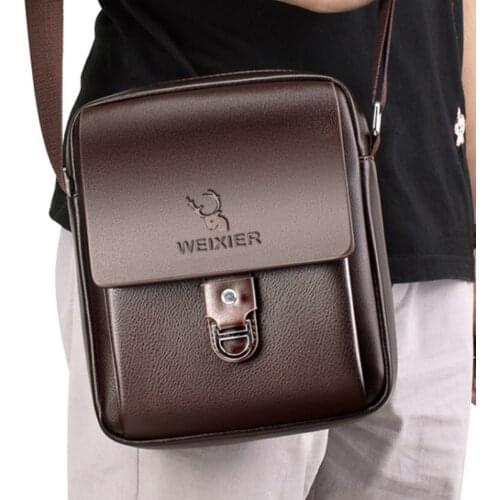 Weixier Casual Men Shoulder Bag Vintage Crossbody Bags High Quality Male Bag PU Leather Handbag Men Messenger Bags Tote Bag