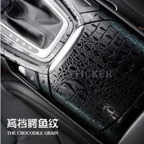 152cm Width Simulation Faux Crocodile Grain Pattern PVC Sticker Retro Crack Design Auto Car Styling Auto Interior Wrap Film