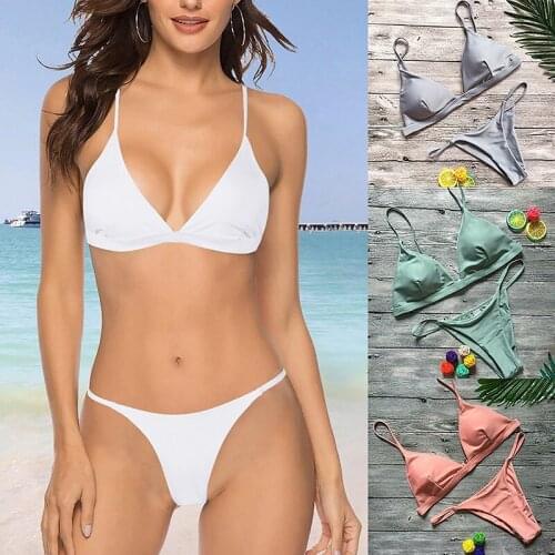 Push Up Sexy Bikini 2021 New Swimwear Women Tube Top Bra Bikini Set Swimsuit Bathing Suit Beachwear Biquini Swimming Two Piece