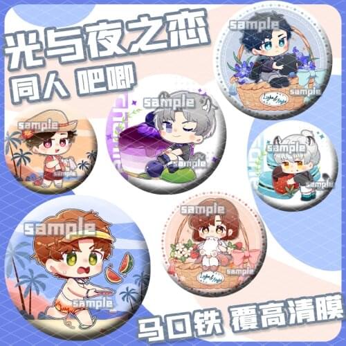 Light and Night Evan Sariel Charile Jesse Osborn Metal Badge Button Brooch Pins Cosplay Anime Collection Clothing Decor Gifts