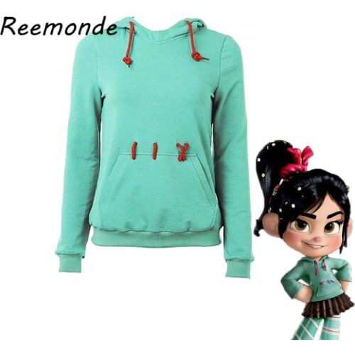 Anime Wreck It Ralph 2 Vanellope Von Schweetz Hoodie Sweatshirt Costumes Ralph Breaks The Internet Clothing Tops For Adult Girls