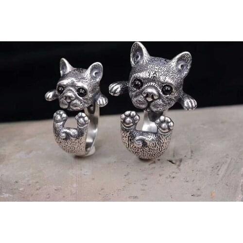 Unique Handmade French Bulldog Ring Free Size Pet Lovers Gift Idea