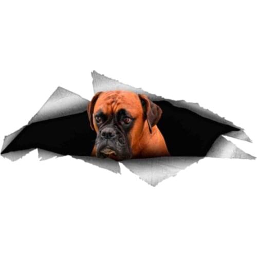 Funny Boxer Dog Pet 3D Graphic Animal Car Sticker Car Accessories Vinyl Decal Cover Scratches Waterproof PVC 15cm X 6cm