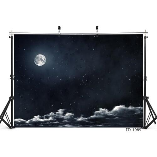 Moon Cloud Night Portrait Children Photography Backgrounds Vinyl Photo Backdrops For Photo Studio Baby Shower Photobooth