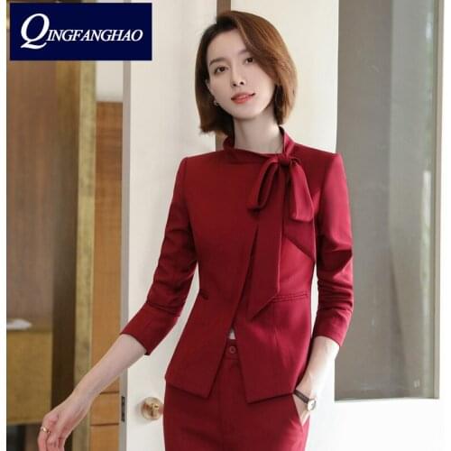 2021 Spring and Autumn blazer and skirt set office clothes women Red Suit formal skirt suits for women jy