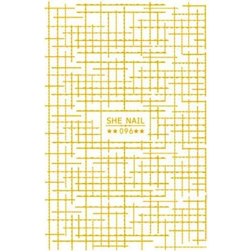 HNUIX Gold 3D Nail Art stickers geometric stickers DIY curve stripes line sheets for nail sticker manicure adhesive boards