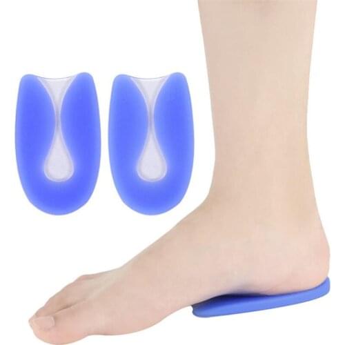 1Pair Foot Pain Relief Silicone Gel U-Shape Plantar Fasciitis Heel Protector Heel Spur Cushion Pad Shoe Insert Insole Orthopedic