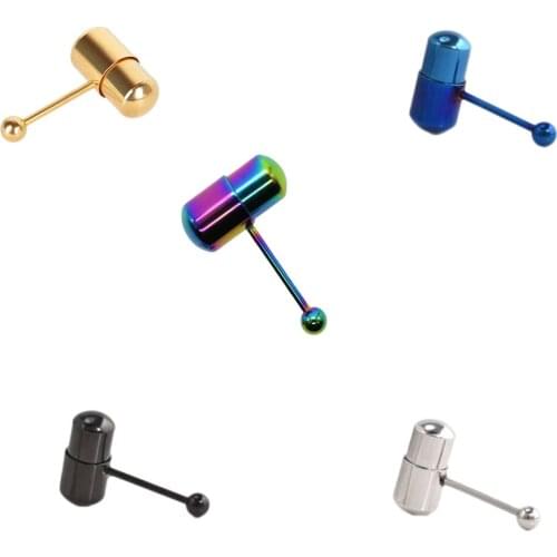 1Piece Hip Hop Vibrating Tongue Ring Stainless Steel Barbell Tongue Piercing Punk Unisex Body Jewelry