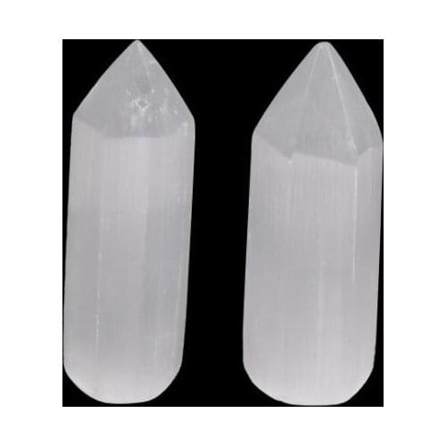 2pc Natural crystal Moroccan gypsum spire energy stone energy healing stone decoration 1pc