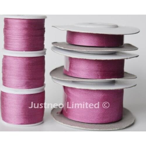 229 Rose Violet,100% Pure Silk Ribbon for Embroidery Handcraft,Double Face Taffeta Silk Tape 2/4/7/10/13/25mm,10/30/100m pk