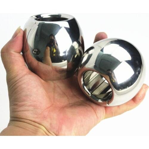5 Sizes Male Testicle Balls Lock Stainless Steel Scrotum Pendant Hoop Bind Cockrings Bondage Penis Ring Sex Toys for Men BB202