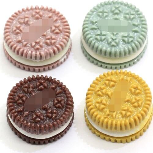 50/10pc Mixed 17mm cookies/biscuit Resin Flatback Cabochon Miniature Food Art Supply Decoration Charm Craft Accessories