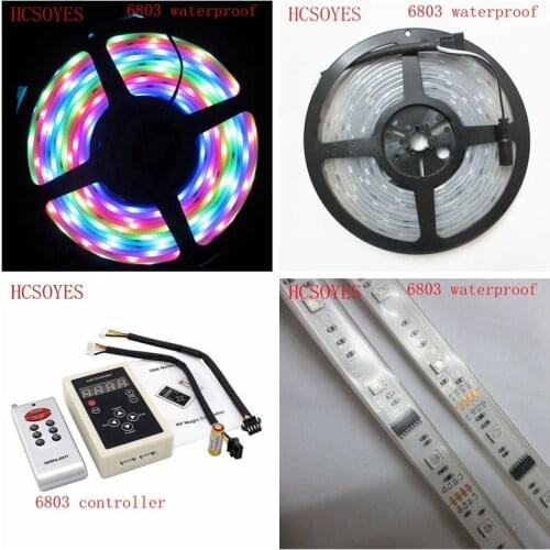 5m RGB dream magic led strip DC12V 6803 IC IP67 waterproof LED Strip 5050 SMD 150LED flexible light+133 Program RF controller