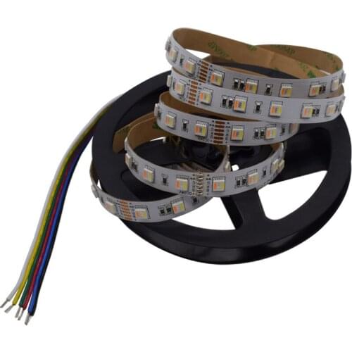 5mX Hot sales colorful 5050SMD RGB+WW +CW 5 in 1 color flexible LED strip light 60led/m DC24V input free shipping