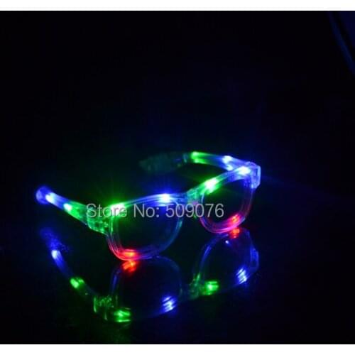 Free shipping 120pcs/lot light up led flash glasses led eyeglasses EDM EDC Rave Party Bar Eyeswear Accessory Sunglasses