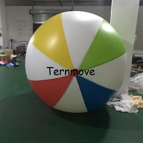 Free shipping 2m outdoor sport games colorful inflatable beach ball giant toy ball for kids mix color pvc helium balloon
