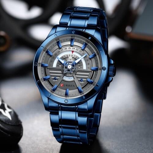 Watches for Men CURREN Casual Luminous hands Wristwatch with stainless steel Fashion Quartz Clock часы мужские наручные
