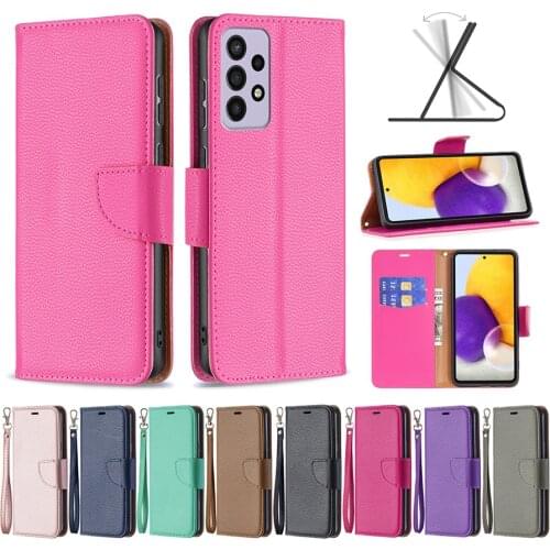 Flip Wallet Litchi Pattern Case For Samsung A01 A10 A10E A11 A20 A21 A30 A31 A20E A21 A40 A41 A50 A51 A70 A71 S9 S10 S20 Plus