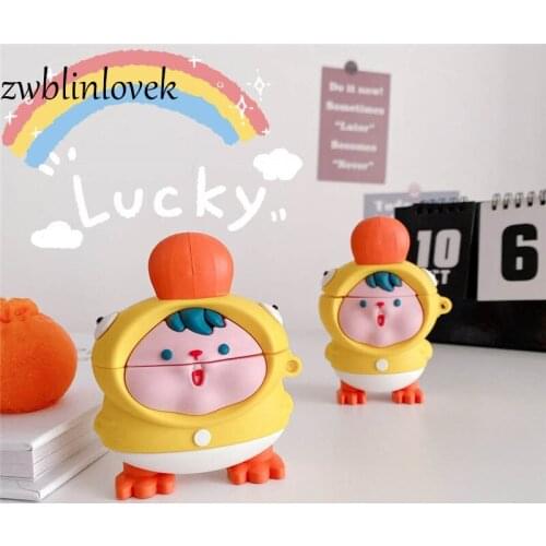 Cute mouse duck 3d cartoon case for airpods 1 2 pro charging box soft silicone wireless bluetooth headset protective cover coke