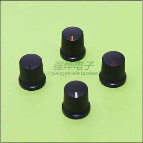 10 pieces 19.8*20MM black plastic knob potentiometer knob speed control knob flower shaft inner hole 6MM