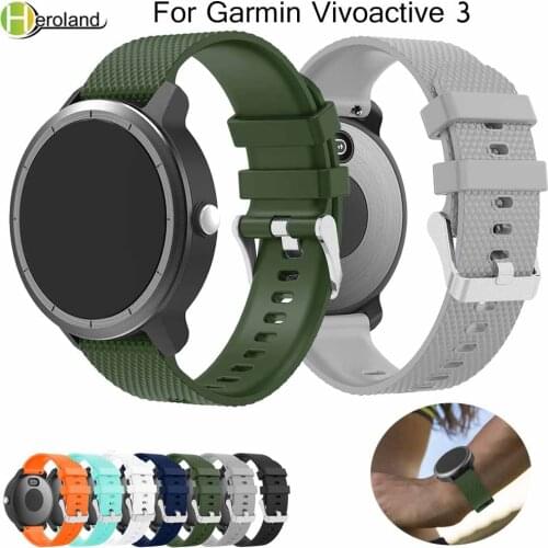 Colorful Soft Silicone Replacement Watch Strap For Garmin Vivoactive3 Vivomove HR Smart wristband for Garmin Vivoactive 3 band