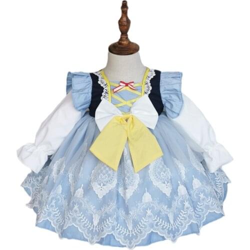 Anna Lolita Cosplay Dresses for Children Autumn Winter Toddler Girl Fall Clothes 2021 Halloween Kids Girls Clothes for Party