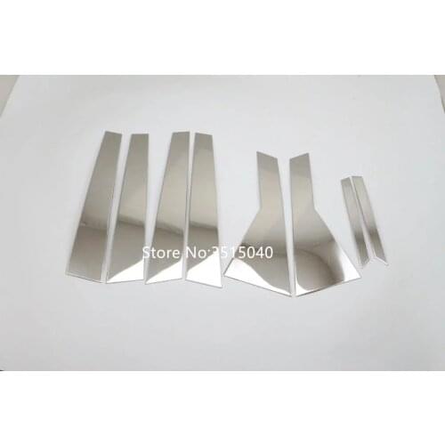 For Audi Q7 2016 8PCS Brand New Stainless Steel Middle Window Trims Center Pillars Covers Trim Stickers Car Styling Accessories