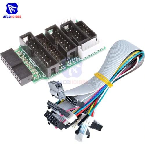 Emulator V8 JTAG Adapter Converter for J-Link with 8PCS 4 Pin 6 Pin 10 Pin 20 Pin Grey Flat Ribbon Data Cable Dupont Wire