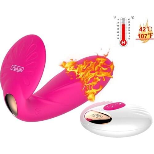 Intelligent Heating 10 Speeds Wireless Remote Butterfly Strapon Dildo Erotic Panties Clit Sextoys Vibrators for Women Couples