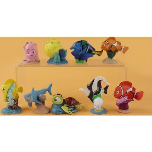 9pcs/Set 3-6cm Finding Nemo Dory Marlin Hank Baile PVC Action FIgure Classcial Cartoon Cute Animals Mini Model Toys