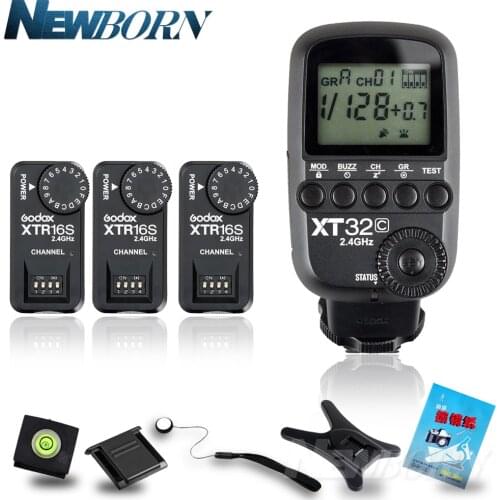 Godox XT32C 2.4G Wireless HSS Flash Trigger + 3pcs XTR-16 Transmitter Trigger for X1C X1N XT-16 AD360 DE QT DP QS GS GT Series