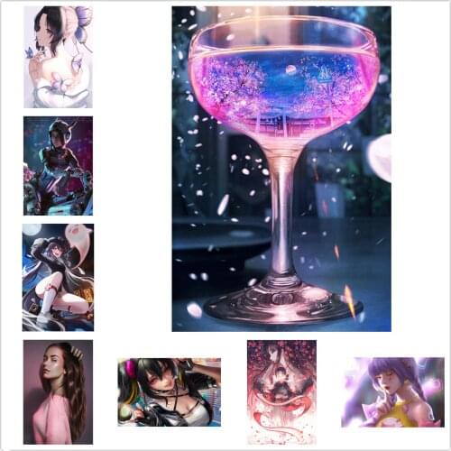 Genshin Impact Canvas Game Poster Kimetsu No Yaiba Japanese Two-dimensional Anime Poster Wall Scroll Wall Stickers home decor