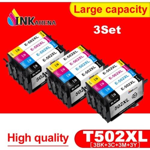 INKARENA 502 502XL Full Compatible Ink Cartridge for Epson Expression Home XP-5100 XP-5105 Workforce WF-2860 WF-2865 Printers