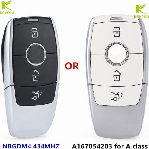 KEYECU OEM Genuine SMART KEY PROXIMITY black/silver Remote 4 Button 434MHz for Mercedes-Benz A Class A35 AMG A220 A250 2016-2019