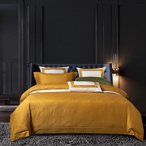 800TC Egyptian Cotton Bedding sets Queen King size Duvet cover Flat /Fitted sheet Gold Jacquard Linen Pillowcase 4/7pcs