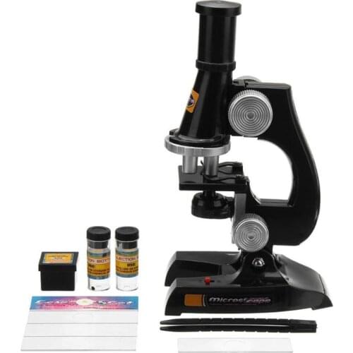 Microscope Kit Lab LED 100X-400X-1200X Home School Science Educational Toy Gift Refined Biological Microscope For Kids Child