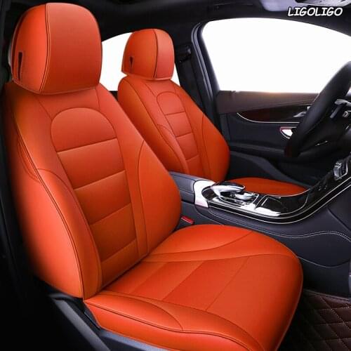 LIGOLIGO Custom Leather car seat cover set For Acura MDX RDX RL TL ILX CDX TLX-L Automobiles Seat Covers cars styling