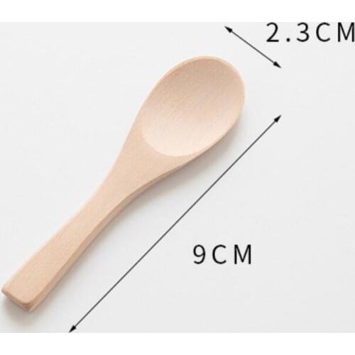 Small Mini Wooden Spoons For Kids Honey Kitchen Using Condiment Spoon 9*2.3cm LX1832