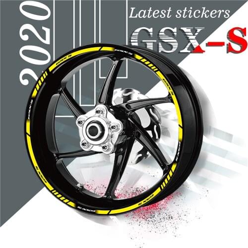 Motorcycles reflective sticker full coverage wheels stickers moto inner tire stickers decals for SUZUKI GSXS GSX S gsxs gsx s