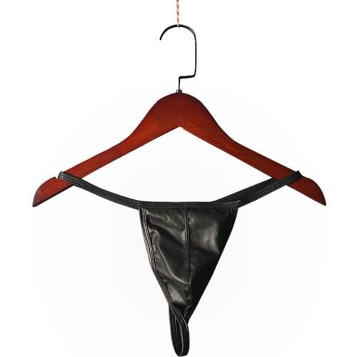 Men Briefs Lmitation Sexy U Convex Gay Underwear Pu Leather Men Underwear Calzoncillos Hombre Slip Penis Pouch Thong