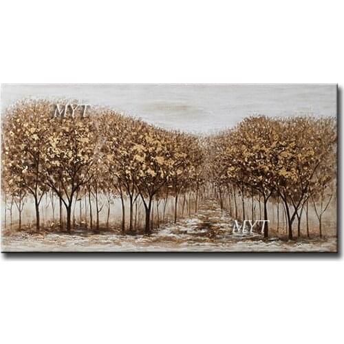 2020 Painting By Numbers Natural Autumn Trees Hand Painted Landscape Painting On Canvas Wall Art Picture For Living Room Decor