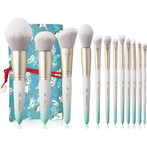 Professional 12Pcs Makeup Brush Set Soft Foundation Brush Eyeshadow Blending Brush Complete Make up Tool Kit with Bag