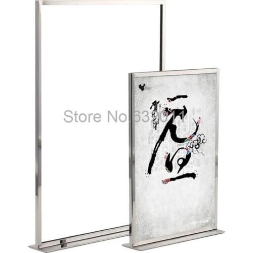 Stainless Steel A4 A3 Poster Frame Table Display Rack Stand Advertisement Picture Banner Rack Photo Poster Holder Picture Frames