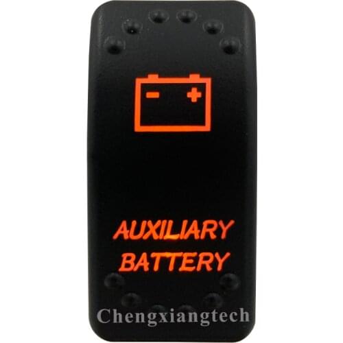 Orange Led Light - Car Boat Caravan Marine Rocker Switch- Laser Eatched- Auxiliary Battery-for Carling ARB NARVA 4X4 -Waterproof