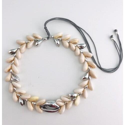 Bohemian Boho Gold/Silver Color Natural Large Conch Puka Shell Choker Necklace Handmade Women Cowries Seashell Necklace Jewelry