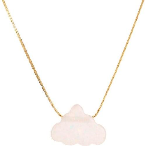 Cloud Necklace Cartoon Small Cloud Pendant Necklace Resin Shiny Cute Cloud Charm Lady Clavicle Chain Exquisite Wearing Jewelry