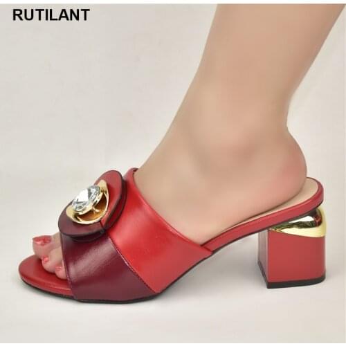 Latest Italian Women Shoes Decorated with Rhinestone Plus Size Women Shoes 43 High Heels Sexy Ladies Shoes for Wedding Women