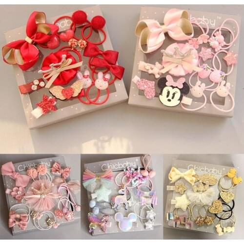 ChildrenS Hair Band Headwear Gift Box Set European American Style Hair Ring Rubber Band Jewelry Birthday Festival Present