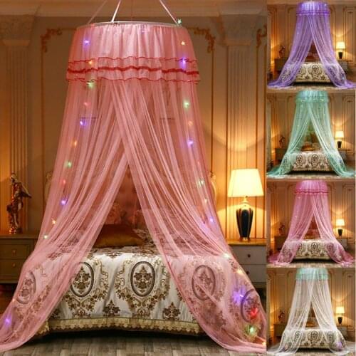 Princess Girl Luxurious Round Hoop Garden Lace Bed Crown Mosquito Net 70 X 260cm / 27.5 'x 102' (top Diameter X Height)