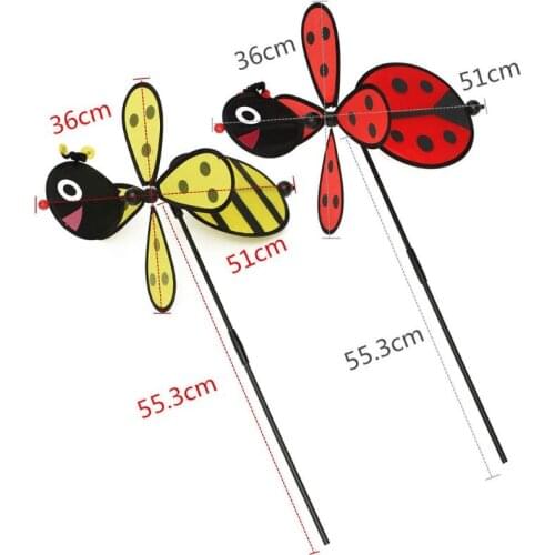 Bumble Bee / Ladybug Windmill Whirligig Wind Spinner Home Yard Garden Decor